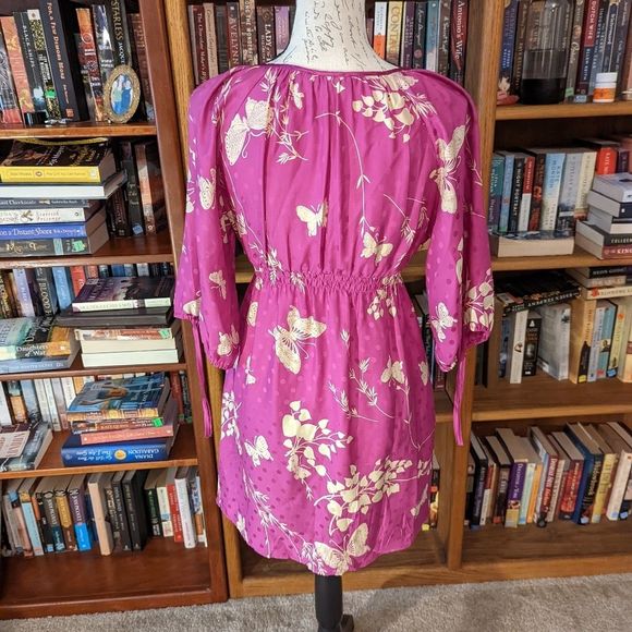 Yumi Kim butterfly print silk dress xs - Picture 2 of 6